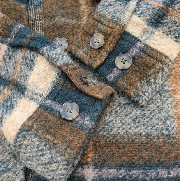 💚💙🤎 Aritzia Wilfred Free Wool Blend Relaxed The Ganna Shirt Jacket, XS, NWT - Picture 11 of 15